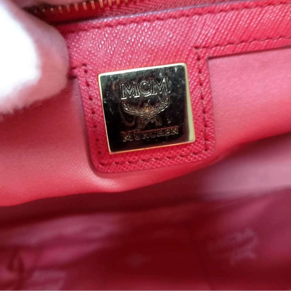 MCM Nuovo Leather Satchel Shoulder Crossbody Tote Pink - Picture 7 of 9